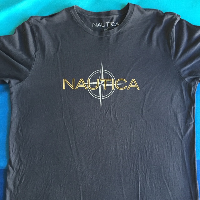(พร้อมส่ง มือสอง ของแท้) เสื้อยืดคอกลม Nautica สีกรม