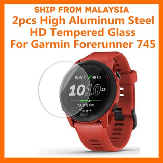 Garmin Forerunner 745 [ 2 ชิ้น ] กระจกนิรภัยกันรอยหน้าจอ HD เหล็กอลูมิเนียม