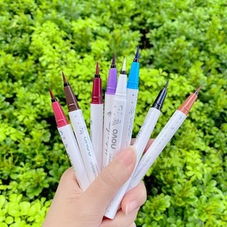 5375 (ใหม่/แท้) novo eyeliner อายไลน์เนอร์หัวพู่กันขนาด 0.1 มิล สีชัด เส้นคม ติดทน กันน้ำ