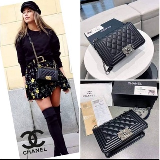 กระเป๋า CHANEL งานกล่องมี2แบบ โซฟา กับหนังคาเวีย สายโซ่หนังpu มีโลโก้แบรนด์