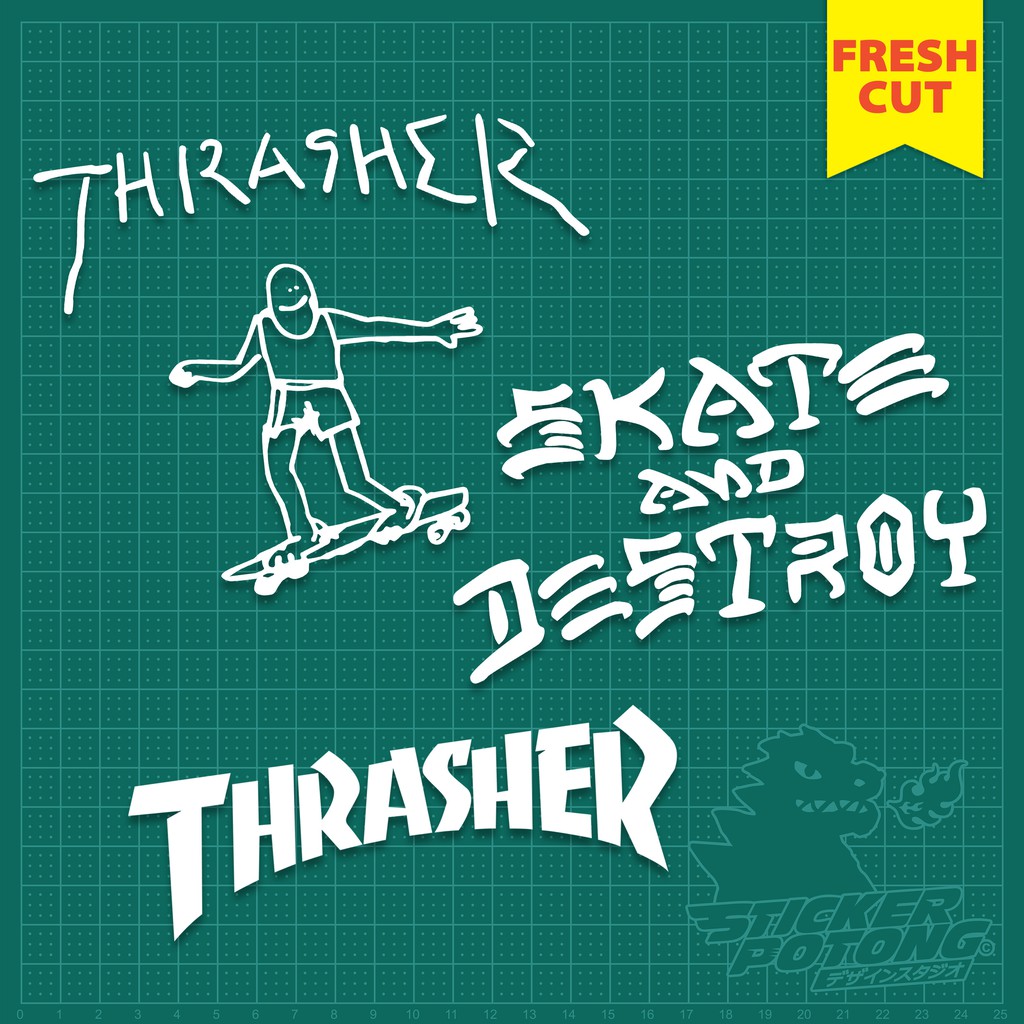 THRASHER / SKATE AND DESTROY (STICKER POONG)