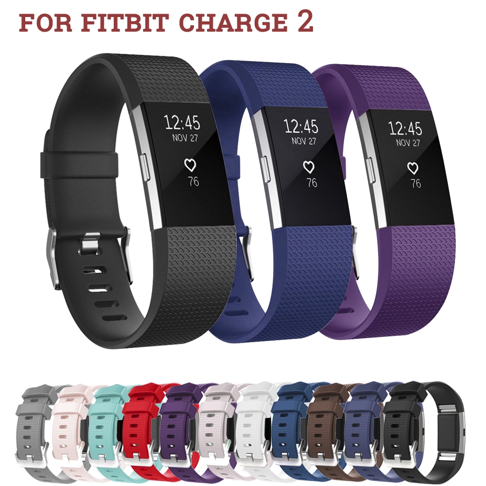 สายนาฬิกาข้อมือซิลิโคนสำหรับ Fitbit Charge 2 Smart Watch