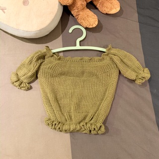 Matcha Mini Knitting Crop Top