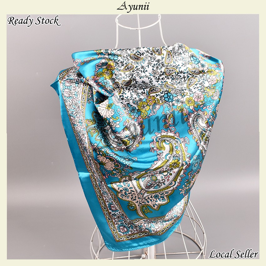 Ayunii Tudung Hijab Bawal Satin Scarf 90cm x 90cm (P600, P601, P602, P603, P605, P606, P609)