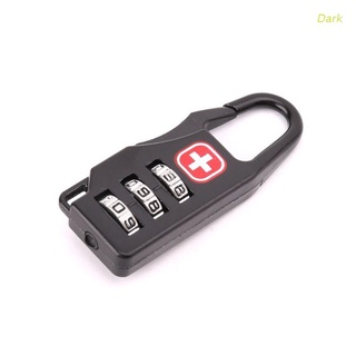 Dark Swiss Cross Symbol Combination Safe Code Mini Padlock Luggage Travel Number Lock