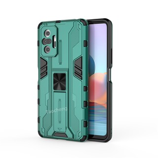 เคสโทรศัพท์กันกระแทก เคสแข็ง Xiaomi Redmi Note 10 5G 10s / 10 Pro Note10 Note10Pro 10Pro Camera Protection Phone Case Hard Fashion Armor Shockproof Casing Stand Holder Bracket Back Cover