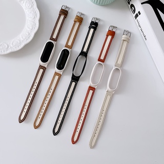 (Only Strap) สายนาฬิกาข้อมือ ผ้าแคนวาส สําหรับ Xiaomi Mi Band 7 6 5 4 3