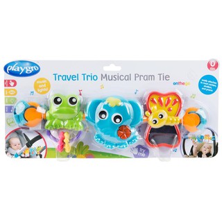 [ใช้ 2 โค้ดลดเพิ่ม] Playgro ของเล่นอิเล็กทรอนิกส์เพิ่มความสนุกระหว่าง การเดินทาง Travel Trio Musical Pram Tie