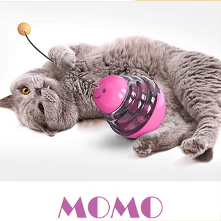 MOMO ของเล่นแมว รุ่นลูกข่างแมว มีบอลตกแมว (TC03)Cat Treat Tumbler Toy