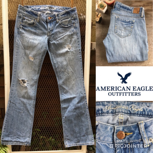 Boyfriend Jeans Outfiters Eagle American 2sis1bro พร้อมส่ง sz กางเกงยีนส์ มือสอง Favorite 0 แบรนด์แท้