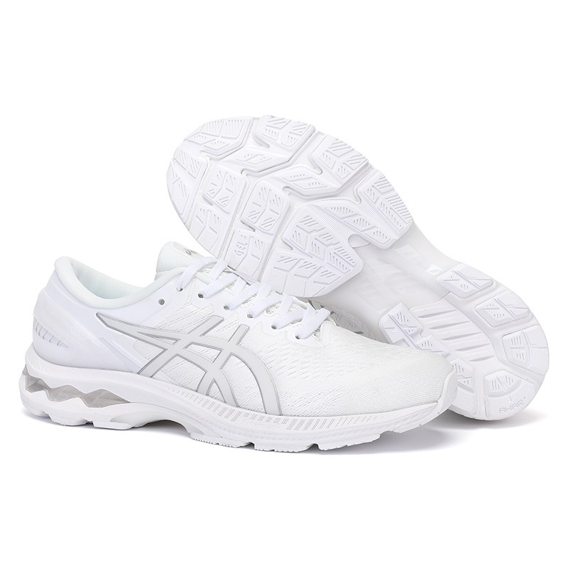 Asics Gel-Kayano 27 White Silver Running Shoes Sneakers