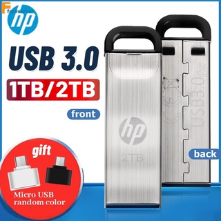 HP Metal USB Flash Drive 2TB 1TB 512GB 256GB-1GB USB 2.0 pendrive พร้อมอะแดปเตอร์ USB freebies FORE