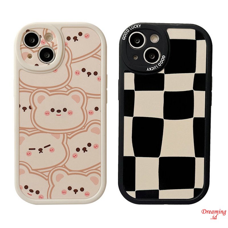 เคสโทรศัพท์มือถือ แบบนิ่ม ลายหมีน่ารัก สําหรับ iPhone 15 14 13 12 11 Pro X XR XS Max SE 2020 6 6S 7 8 Plus