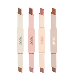 5413 (ใหม่/แท้) Novo double headed EyeShadow Stick อายแชโดว์ 1แท่ง 4สี 2หัว เนื้อใยไหม แมท ประกายชิมเมอร์