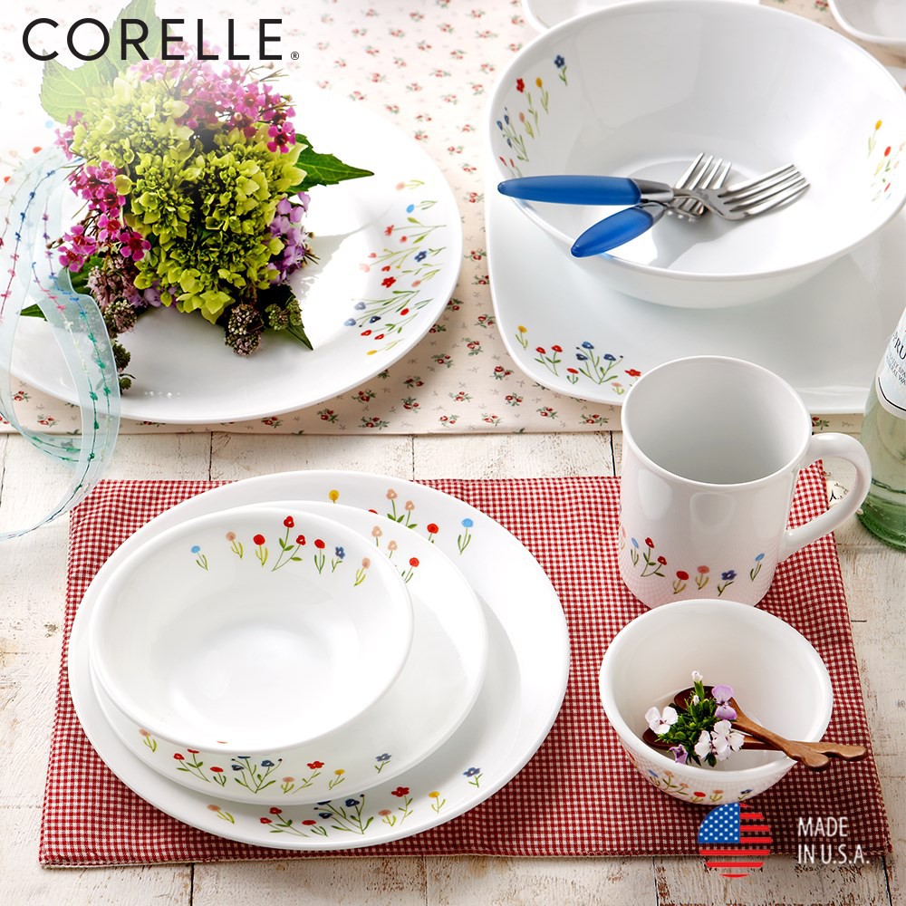 Corelle USA - Flower Hill - Son Tuoc Flower Dish Collection -FWH-LP [Retail ]
