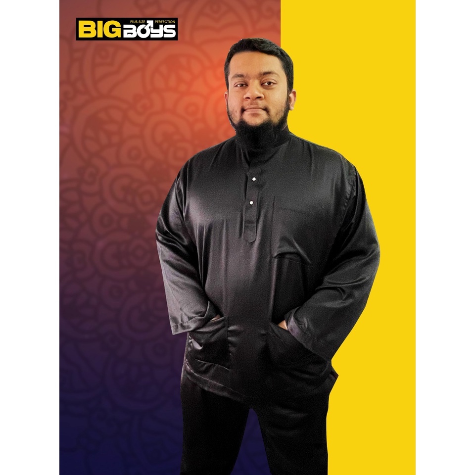 PLUS SIZE BAJU MELAYU SAIZ BESAR BLACK BMBL-1 SIZE [2XL-9XL] BODY 50-78 INCHES