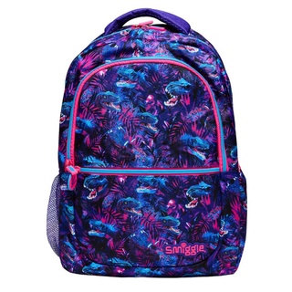 Smiggle Roarsome Classic Backpack กระเป๋าเป้ ลายไดโนเสาร์ สีม่วง Size 16นิ้ว พร้อมส่งในไทย