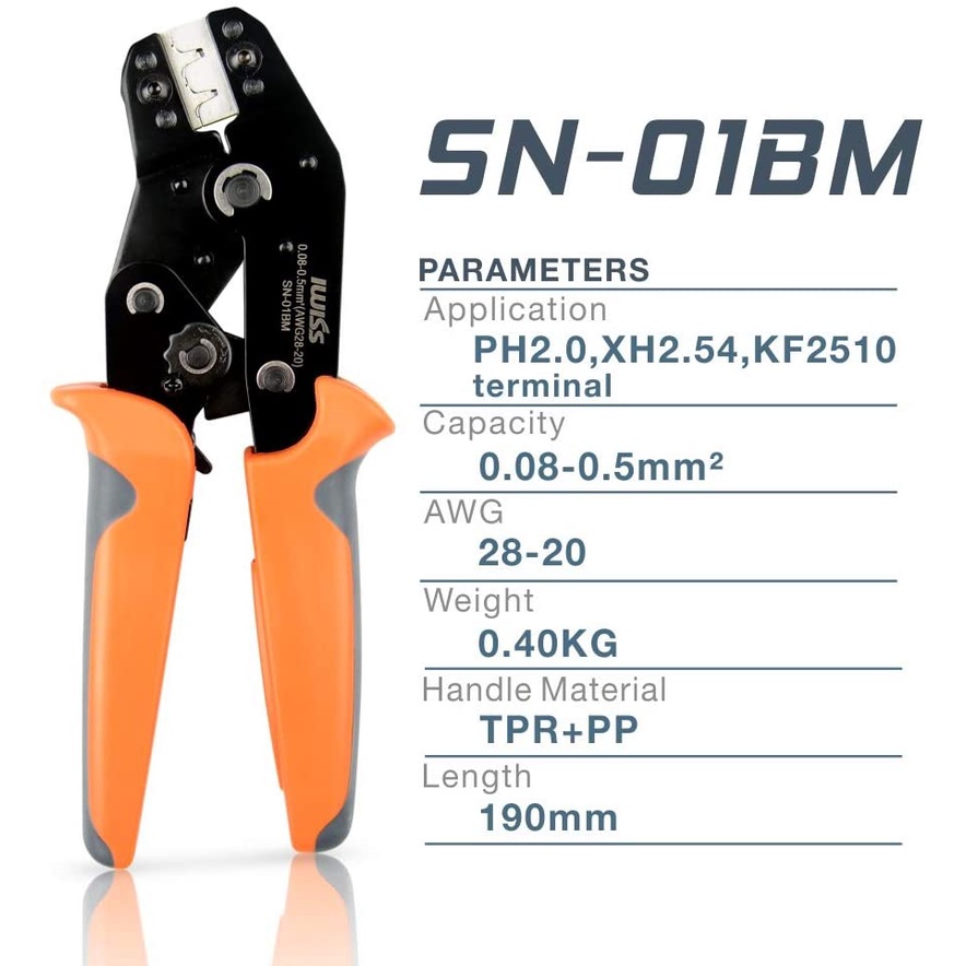 SN-28B Pin Crimp Plier Tool 2.54mm 3.96mm 18-28AWG Dupont Crimper-Tool Pret CL 