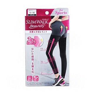 SLIMWALK BEAUACTY COMPRESSION LEGGINGS FOR SPORTS S-M / ถุงน่องกระชับสะโพกและเรียวขาวแบบยาว (สีดำ) ไซส์ S-M