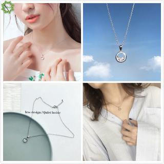 Cod Qipin Fashion Silver Circle Pendant As Clear Water Short Necklace Jokingly Clavicle Chain Choker