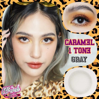 คอนแทคเลนส์ คอนแทคเลนส์แฟชั่น บิ๊กอาย Wink Contactlens ลาย CARAMEL Gray (สีเทา)