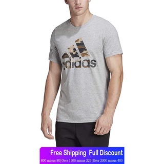 Adidasเสื้อยืดแขนสั้น Adidas Mens Tee Casual Look T-Shirt Grey - FR8266 (M) AdidasShort sleeve T-shirts?)F