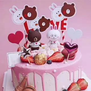 ป้ายปักเค้ก ป้ายปักเค้กกระดาษ ป้ายปักเค้กการ์ตูน hbd วันเกิดลายการ์ตูน happy birthday