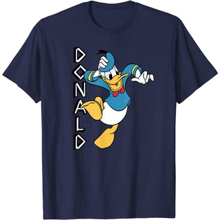 เสื้อยืด พิมพ์ลาย Disney Donald Duck Jumping สําหรับผู้ใหญ่