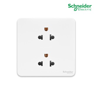 Schneider Electric : เต้ารับคู่มีกราวด์ มีม่านนิรภัย, ปลั๊กไฟ, Socket สีขาว รุ่น AvatarOn E : E83426UES2_WE | PlugOn