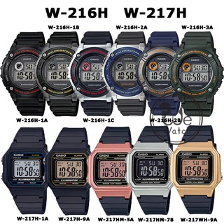 CASIO ของแท้ รุ่น W-216H W-217H นาฬิกาข้อมือผู้ชาย พร้อมกล่องและรับประกัน 1ปี W216 W-216 W216H W217 W217H W-217H