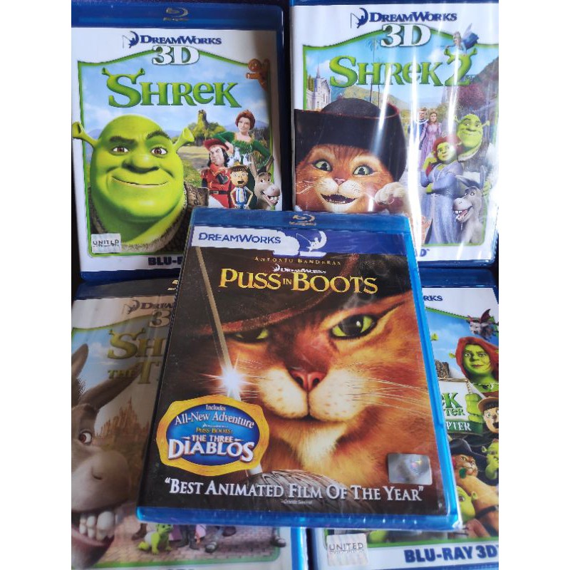 Blu-ray3D Full set Shrek1-4+ Puss in boots บลูเรย์ 3D เชร็ค1-4&พุช อิน บู้ท กล่องฟ้า 5 กล่อง มีเสียง