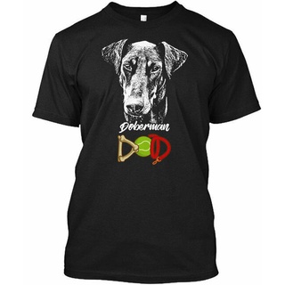 GILDAN เสื้อยืดแขนสั้นลําลอง พิมพ์ลาย Doberman Dad Dog สไตล์วินเทจ