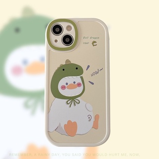 เคสโทรศัพท์มือถือ ลายการ์ตูนเป็ดไดโนเสาร์น่ารัก สําหรับ Samsung Galaxy s22 plus ultra s20 s21 fe A03S A12 A13 A20 A30 A20S A21S A22 A23 A32 A33 A52 A52S A53 A72 A73 A51 A71 A50 A50S A30S M23 4G 5G