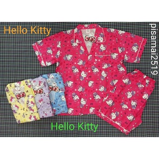 ชุดนอนผู้ใหญ่ลาย Hello Kitty แขนสั้น-ขาสั้น ลิขสิทธิ์แท้