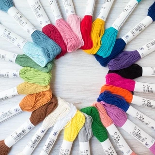 Olympus Sashiko Thread Cotton100% (สีพื้น)