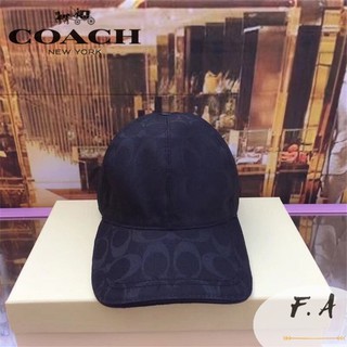 F.A ว่าแท้100% coach แท้ หมวกเบสบอล unisex ถักตัว C ที่บังแดด / แบบหลวมและปรับได้ 70251