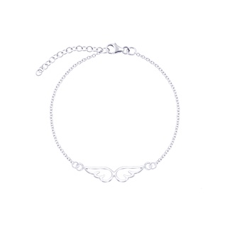 SILVER THAI  Angel wing bracelet silver adjustable chain สร้อยแขนรูปปีกนก