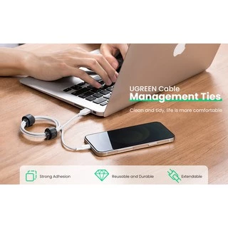 UGREEN รุ่น 20245 เมจิกเทป ตีนตุ๊กแก เวลโครเทป พันเก็บสาย Reusable Magic Tie Hook and Loop Small Tape Pack of 20 Adjust