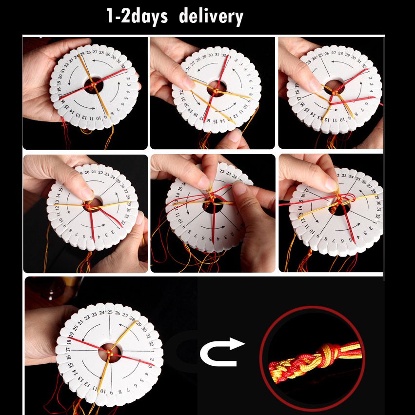 2 ชิ้นรอบ Kumihimo Beading Cord Disc/Disk Braiding Plate DIY ถัก 1-2 วันจัดส่ง