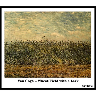 โปสเตอร์ภาพวอลเปเปอร์ "Vangogh Wheat Field With A Lark" สําหรับตกแต่งผนังบ้าน 35x46 ซม