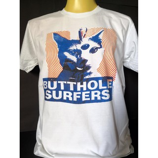 เสื้อนำเข้า Butthole Surfers 3 Eyed Cat Terror Alternative Rock Punk Psychedelic Grunge Hardcore Retro Style Vintage