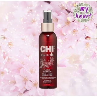 CHI Rose Hip Oil Color Nurture Repair &amp; Shine Leave-In Tonic 118 ml อาหารผม สำหรับบำรุงสีผม