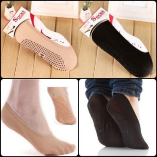 ถุงเท้าคัชูชู เนื้อถุงน่อง มีกันลื่นใต้ฝ่าเท้า ข้อเว้าใต้ตาตุ่ม ใส่สบาย 22-25 cm