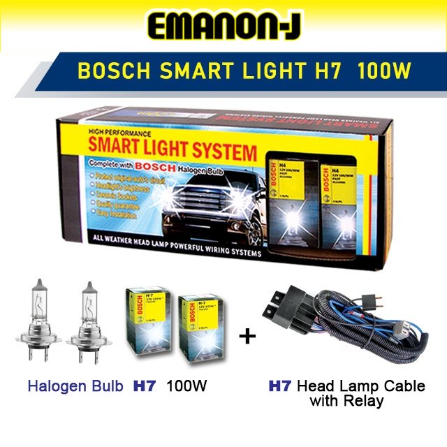 Smart Light Wire Kit Car H1 H7 Head Light BOSCH Bulb Harness Wiring Kit ( Heavy Duty Wire Support 10