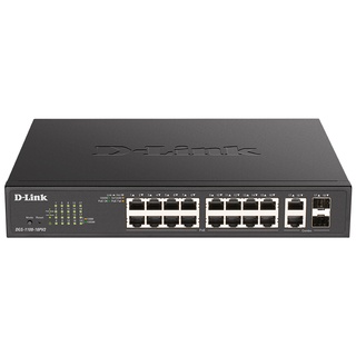 D-LINK (DGS-1100-18PV2)18-Port Gigabit Smart Managed PoE Switch with 16 PoE and 2 Combo RJ45/SFP ports (130W PoE budget)