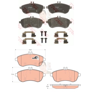 GDB1736 ผ้าเบรค-หน้า(TRW) (เนื้อผ้า COTEC) BENZ C180, C250, C280 CDI W204 /BENZ E200 CGI , E220 CDI 09 W212