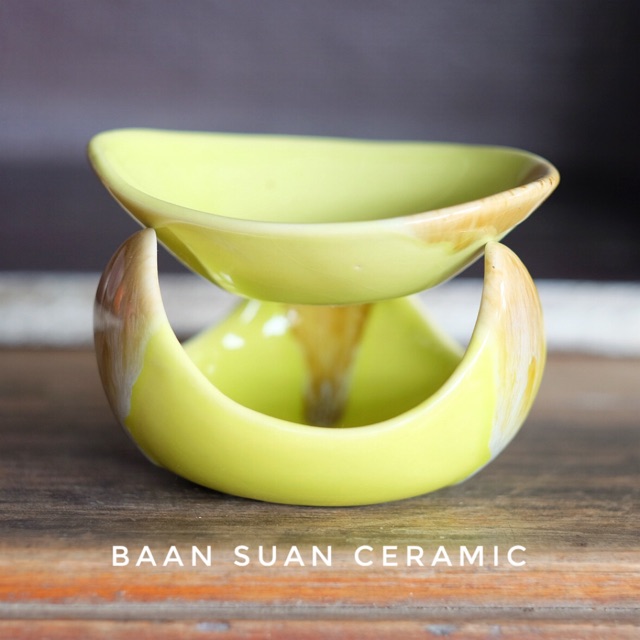 BAANSUAN CERAMIC เตาน้ำมันหอมระเหย วัสดุเซรามิก แยกชิ้นได้ ขนาด 12.5×9 cm. มี7สี ราคา ถูกที่สุด ดีลบีเคเค แกลเลอรีภาพที่ 6
