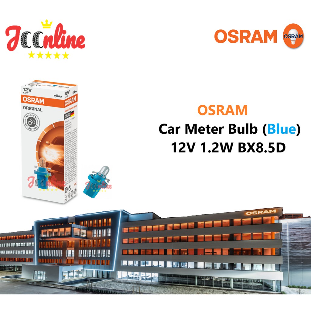 OSRAM หลอดไฟ Holegen 2721MFX 12V 1.2W BX8.5D หลอดไฟมิเตอร์ (ซ็อกเก็ตสีน้ําเงิน)