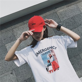 พร้อมส่ง "EMERGENCY" COTTON TEE เสื้อยืดพิมพ์ลายกราฟฟิคเก๋ๆ