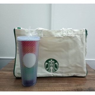 แก้ว Starbuck 24oz +กระเป๋าผ้าอย่างดีมีช่องใส่ของเยอะ